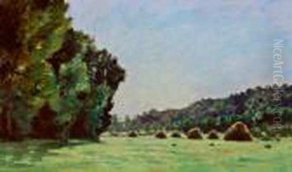 Landschaft Mit Heumandeln Oil Painting by Antoine Chintreuil