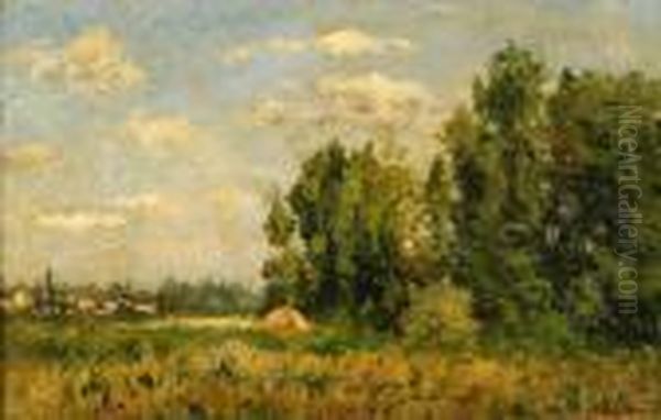 Sommarlandskap Oil Painting by Antoine Chintreuil