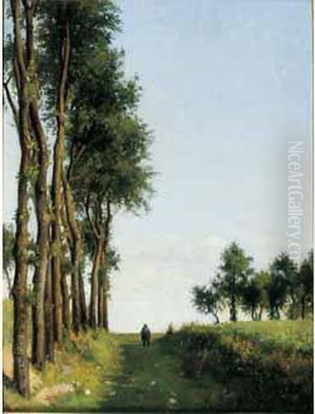 L'allee Des Grands Arbres Oil Painting by Antoine Chintreuil