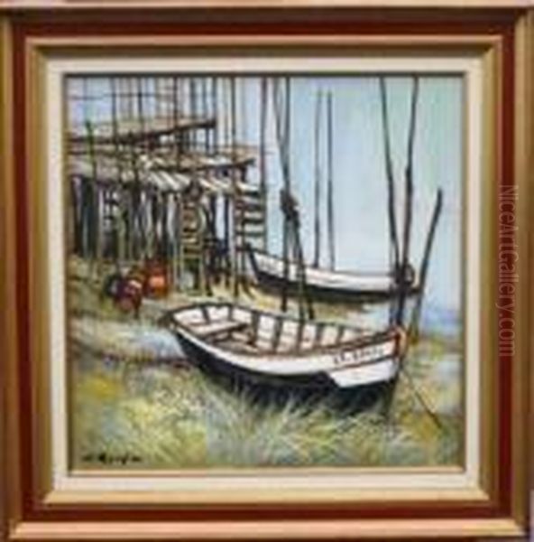 Barques Au Repos Oil Painting by Demeter H. Chiparus