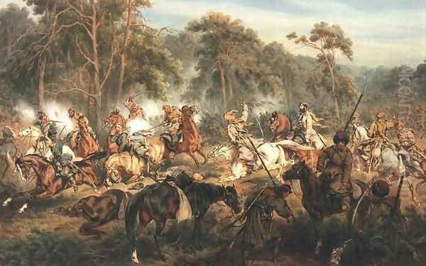 Battle of Ignacewo Oil Painting by Juliusz Kossak