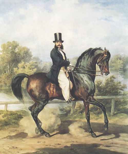 Equestrian Portrait of Aleksander Tykiel Oil Painting by Juliusz Kossak