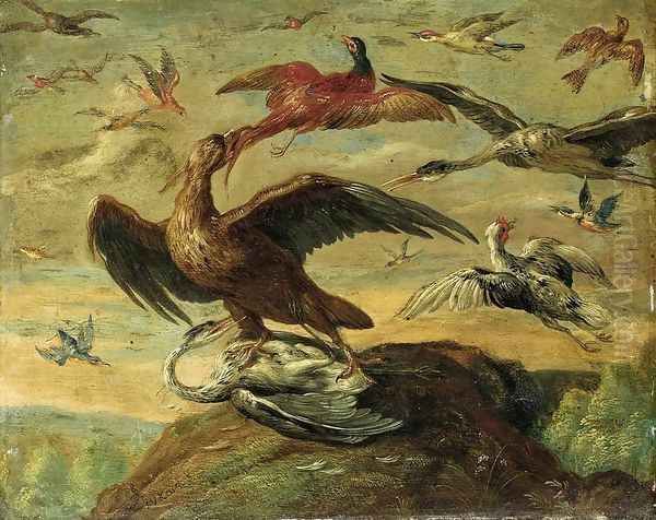 Birds Oil Painting by Jan van Kessel