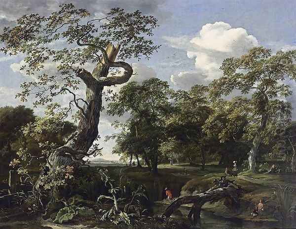 River Landscape 1661 Oil Painting by Jan van Kessel