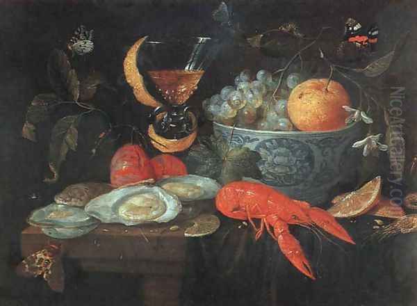 Still Life with Fruit and Shellfish Oil Painting by Jan van Kessel