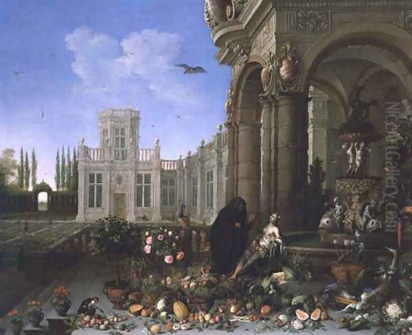 Vertumnus and Pomona Oil Painting by Jan van Kessel