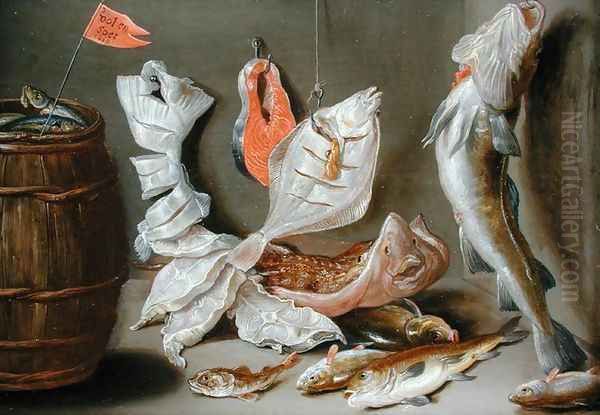 Still Life with Fish Oil Painting by Jan van Kessel