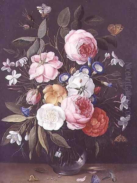 Still Life of Flowers in a Vase Oil Painting by Jan van Kessel