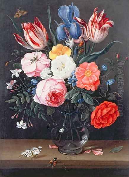 Still Life of Flowers in a Vase 2 Oil Painting by Jan van Kessel