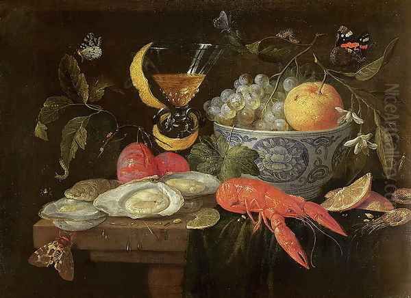 Still Life with Fruit and Shell Fish Oil Painting by Jan van Kessel