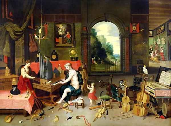 Allegory of Hearing Oil Painting by Jan van Kessel