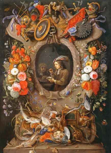 The Soap Bubbles Oil Painting by Jan van Kessel