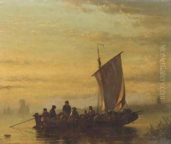 Journey at dawn Oil Painting by Lodewijk Johannes Kleijn