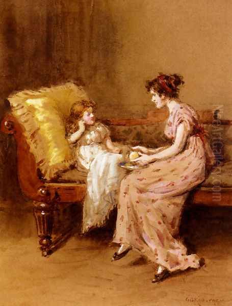 Hush A Bye Oil Painting by George Goodwin Kilburne