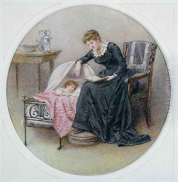 A Goodnight Story Oil Painting by George Goodwin Kilburne