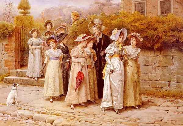 Miss Pinkertons Academy Oil Painting by George Goodwin Kilburne