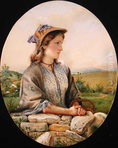 A Country Girl Oil Painting by George Goodwin Kilburne