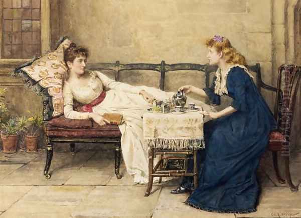 Afternoon Tea Oil Painting by George Goodwin Kilburne