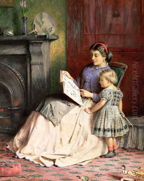 Mother and Daughter Oil Painting by George Goodwin Kilburne