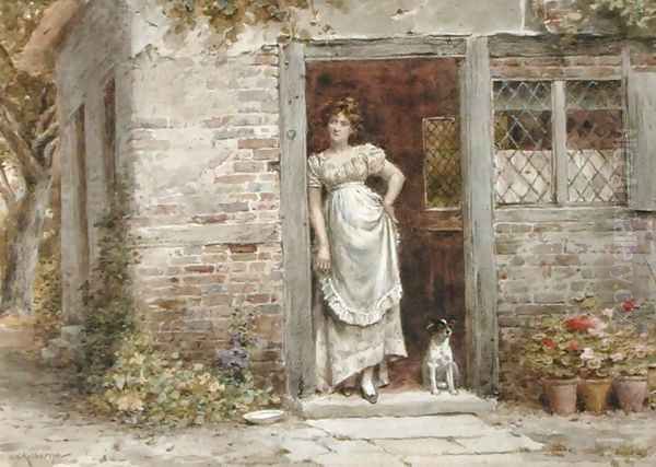 Waiting for the Post Oil Painting by George Goodwin Kilburne