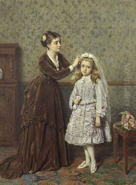 Her First Communion Oil Painting by George Goodwin Kilburne