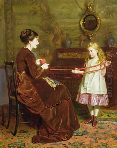 Mothers Little Helper Oil Painting by George Goodwin Kilburne