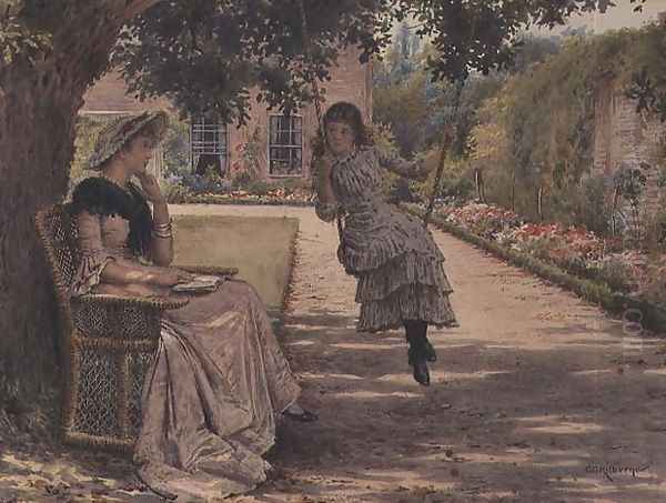 In the Garden Oil Painting by George Goodwin Kilburne