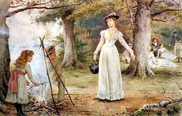 Stoking the Fire Oil Painting by George Goodwin Kilburne