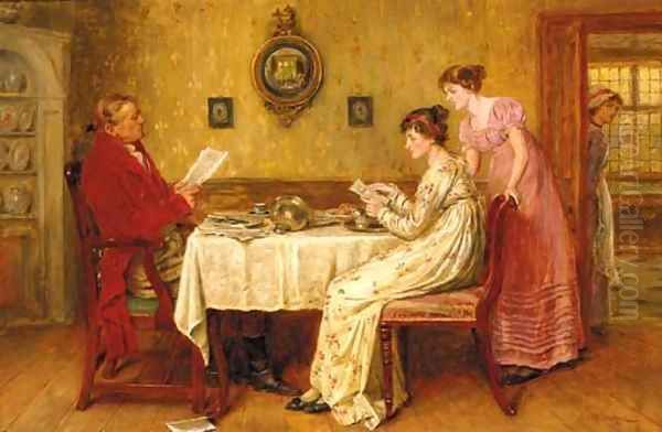 At the breakfast table Oil Painting by George Goodwin Kilburne