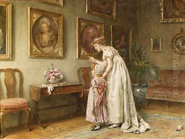 A little family history Oil Painting by George Goodwin Kilburne