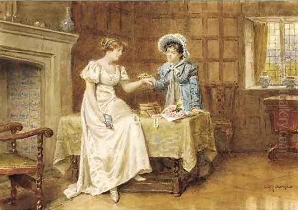 Admiring the bracelet Oil Painting by George Goodwin Kilburne