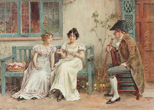 Two's company, three's none Oil Painting by George Goodwin Kilburne