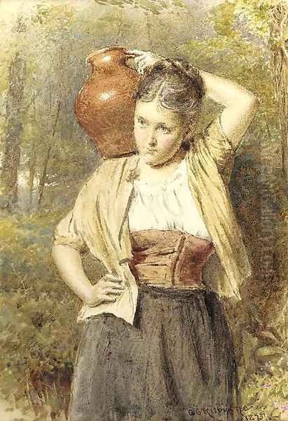 Returning from the well Oil Painting by George Goodwin Kilburne