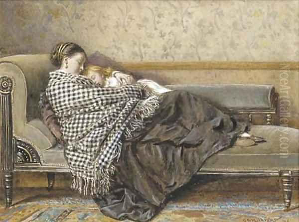 The afternoon rest Oil Painting by George Goodwin Kilburne