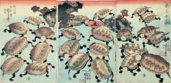 Kinki Myo Myo Oil Painting by Utagawa Kuniyoshi