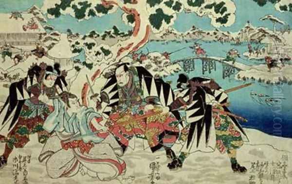 The Chushingura Oil Painting by Utagawa Kuniyoshi