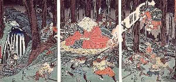 Minamato no Yoshitsune Oil Painting by Utagawa Kuniyoshi