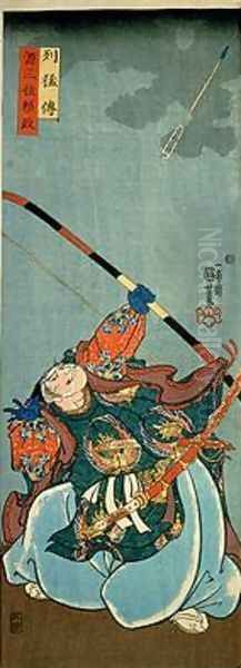 Yorimasa shooting at the monster Nuye Oil Painting by Utagawa Kuniyoshi