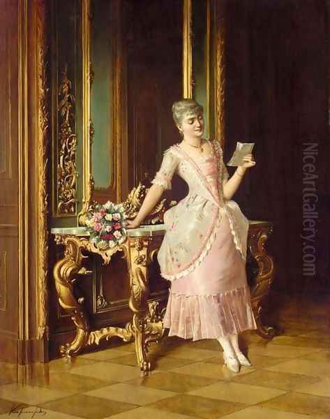 Love Letter (Der Liebesbrief) Oil Painting by Isidor Kaufmann