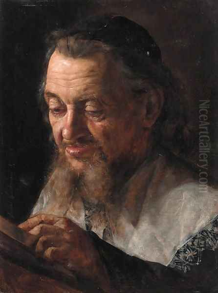 Portrait of a Rabbi Oil Painting by Isidor Kaufmann