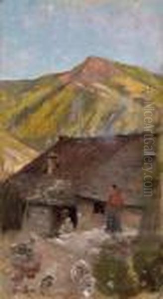 Paesaggio Oil Painting by Cesare Ciani