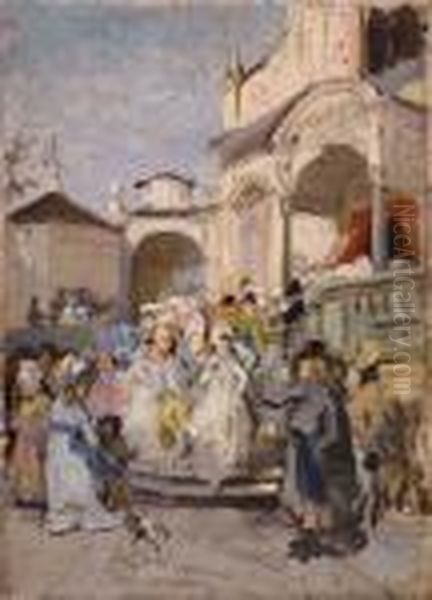 Donna Di San Frediano Oil Painting by Cesare Ciani