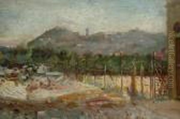 Veduta Fiesolana Oil Painting by Cesare Ciani