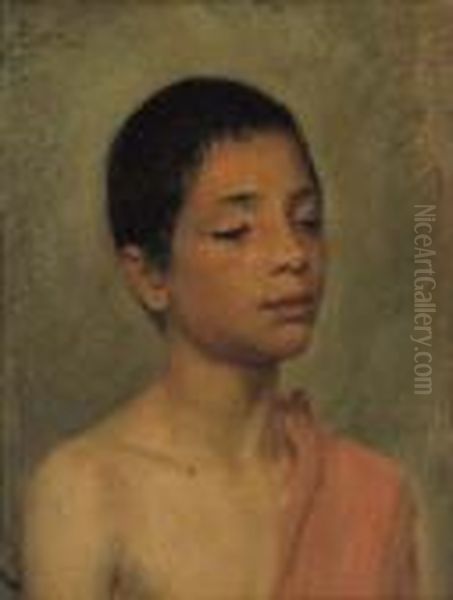 Ritratto Di Fanciullo Oil Painting by Cesare Ciani