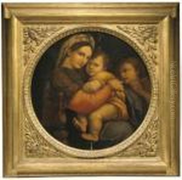 La Madonna Della Seggiola Oil Painting by Cesare Ciani