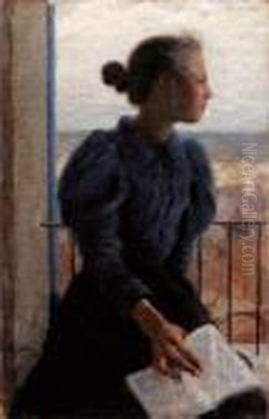 La Lettura Interrotta Oil Painting by Cesare Ciani