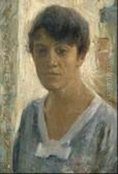 Ritratto Della Figlia Oil Painting by Cesare Ciani