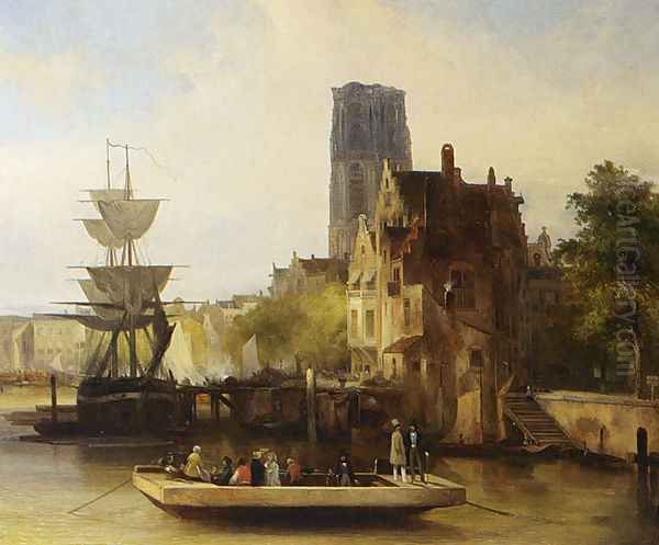 The Ferry Oil Painting by Jan Van Der Kaa