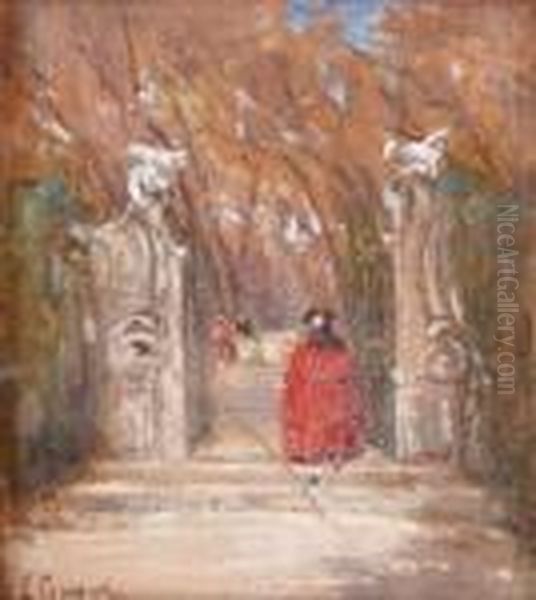 Promeneurs Dans Un Parc A Venise Oil Painting by Emma Ciardi