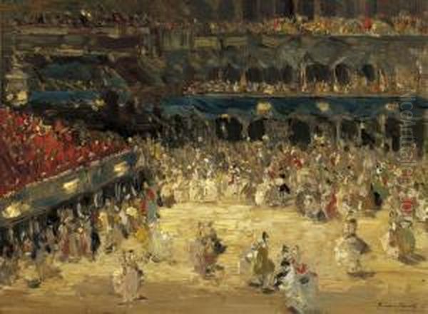 The Masked Ball, St. Mark's Square, Venice Oil Painting by Emma Ciardi